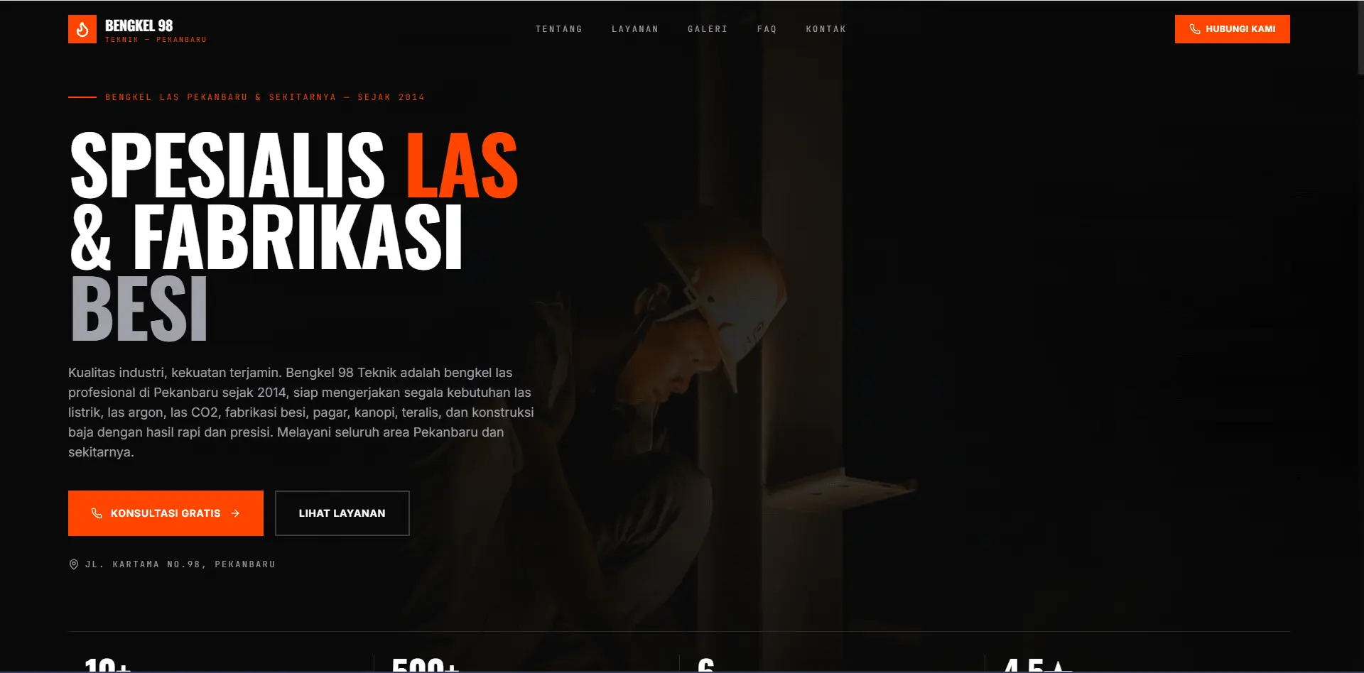 Landing Page Bengkel 98 Teknik